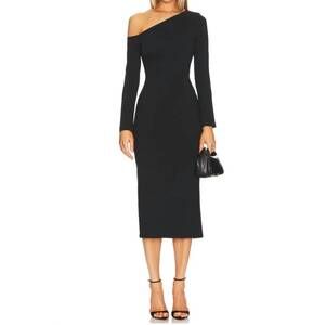 NEW ENZA COSTA exposed shoulder dress in black